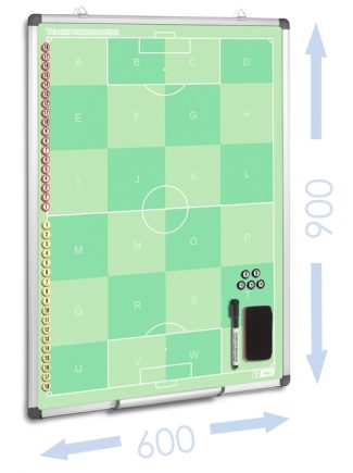 Μαγνητικός πίνακας τακτικής ποδοσφαίρου 90 x 60 cm με ζώνες