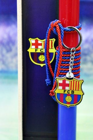 Πασχαλινή λαμπάδα Ποδόσφαιρο Barcelona Μπρελόκ σετ με ξύλινο κουτί
