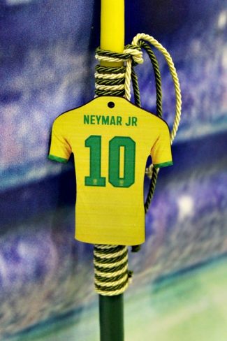 Πασχαλινή Λαμπάδα Ξύλινη Neymar Φανέλα