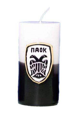 Κερί ΠΑΟΚ χειροποίητο κέρινο σήμα 8x15 εκ.