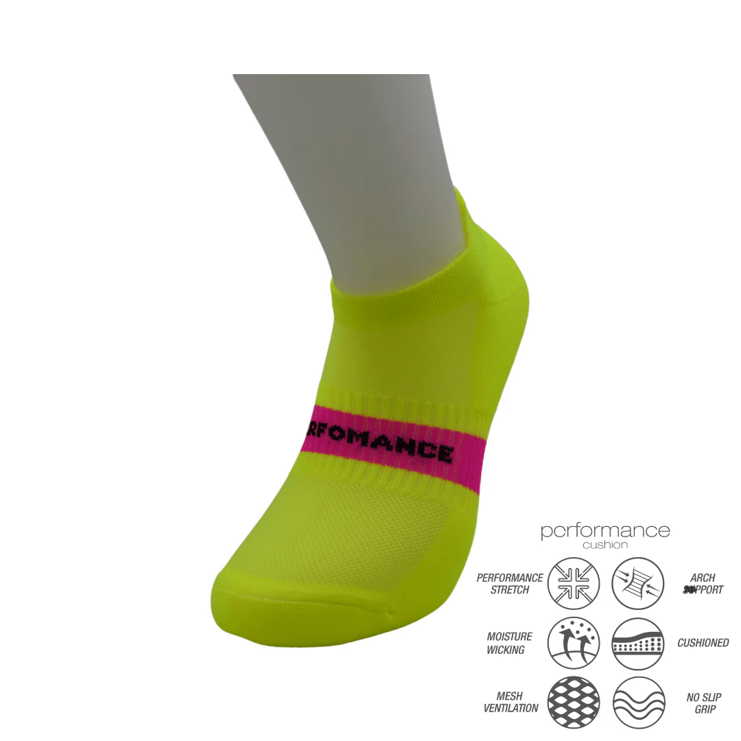 Κάλτσες τρεξίματος κοντές lime performance DeSocks - Image 2
