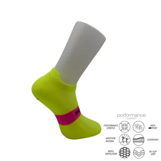 Κάλτσες τρεξίματος κοντές lime performance DeSocks - Image 3