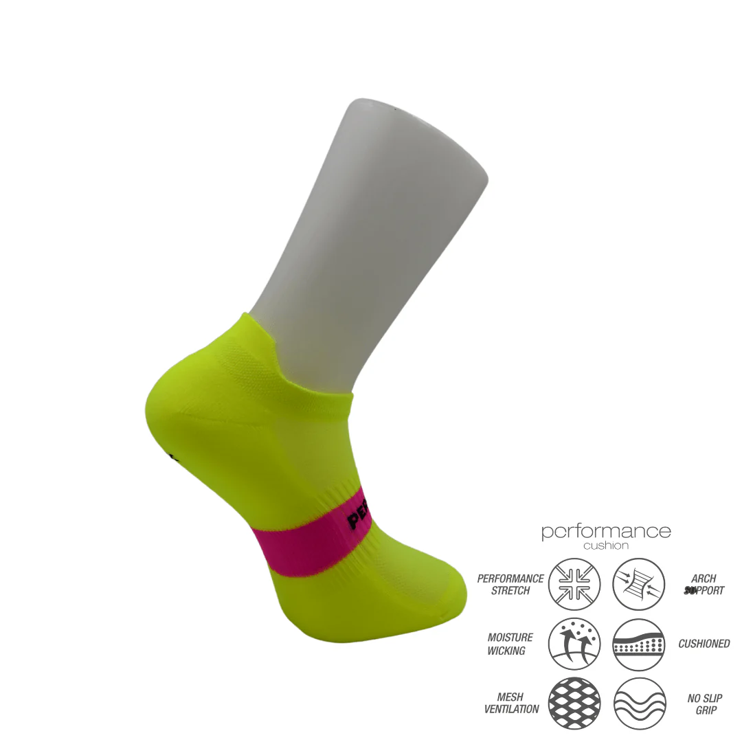 Κάλτσες τρεξίματος κοντές lime performance DeSocks - Image 3