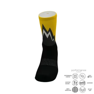 Mountain Yellow Crew Printed δρομική κάλτσα Desocks - Image 2