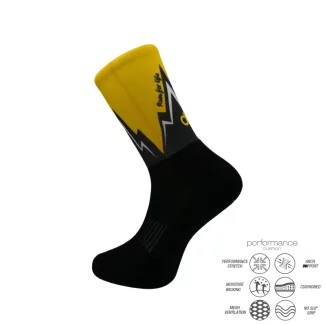 Mountain Yellow Crew Printed δρομική κάλτσα Desocks - Image 3