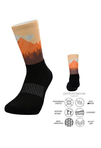 Mountain range crew print δρομική κάλτσα Desocks