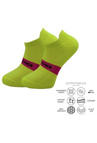 Κάλτσες τρεξίματος κοντές lime performance DeSocks