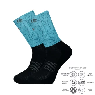 Blue map pattern crew δρομική κάλτσα Desocks - Image 3