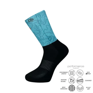 Blue map pattern crew δρομική κάλτσα Desocks - Image 2