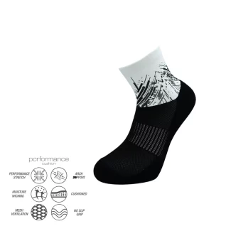Short crew Flowcut print δρομική κάλτσα Desocks - Image 2