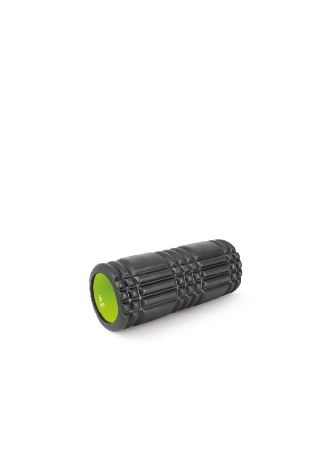 AMILA Foam Roller Plexus Φ14x33cm Μαύρο/Λάιμ