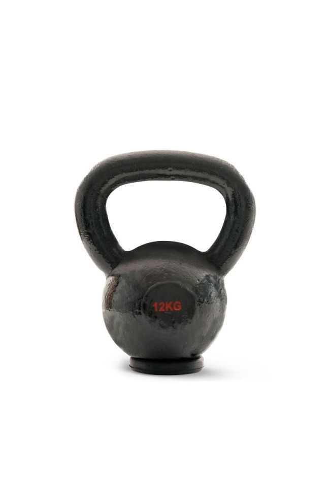 Kettlebell Cast Iron Rubber Base 12 kg - Μαύρο