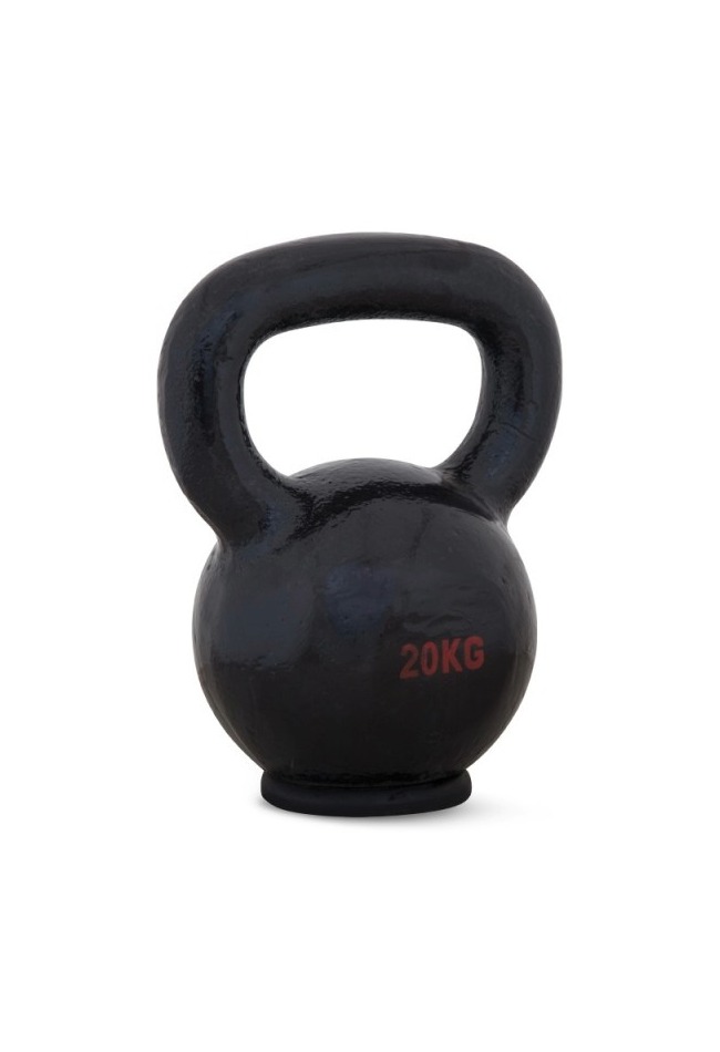 Kettlebell Cast Iron Rubber Base 20 kg - Μαύρο