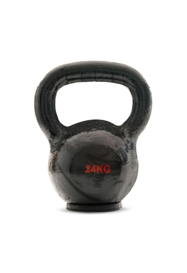 Kettlebell Cast Iron Rubber Base 24 kg - Μαύρο