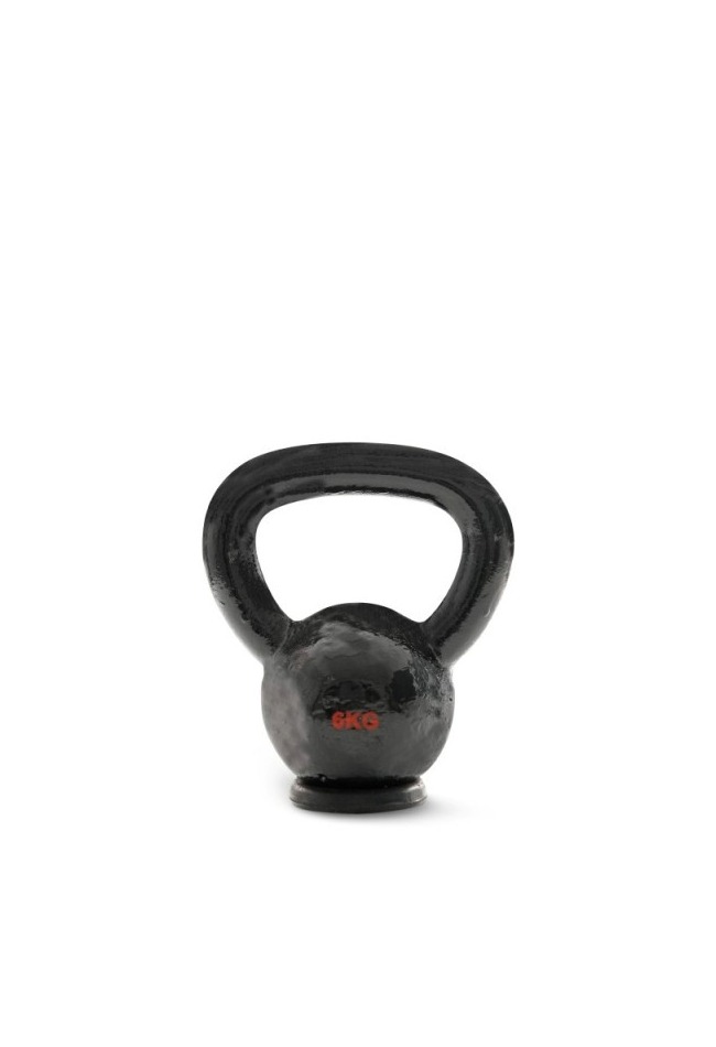 Kettlebell Cast Iron Rubber Base 6 kg - Μαύρο