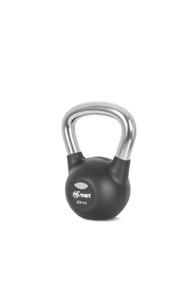 Kettlebell Rubber Cover Cr Handle 10 kg – Μαύρο