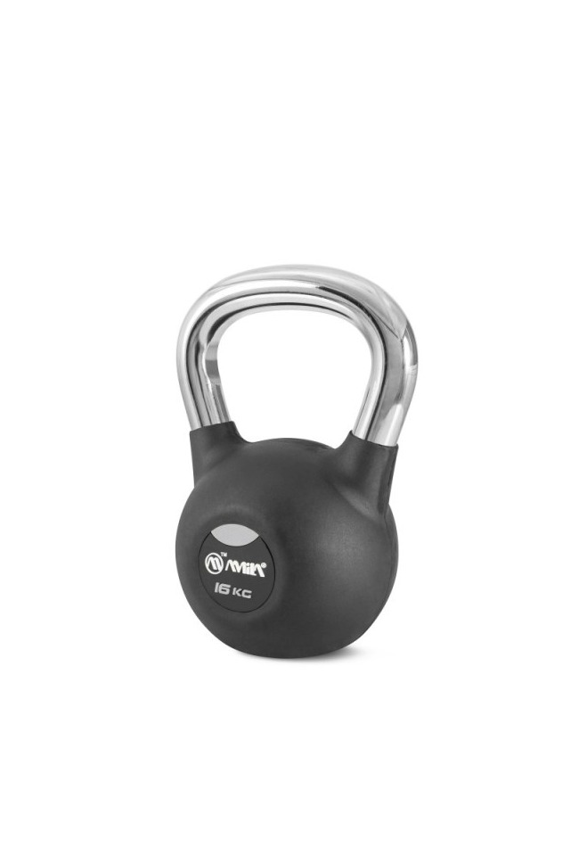 Kettlebell Rubber Cover Cr Handle 16 kg – Μαύρο