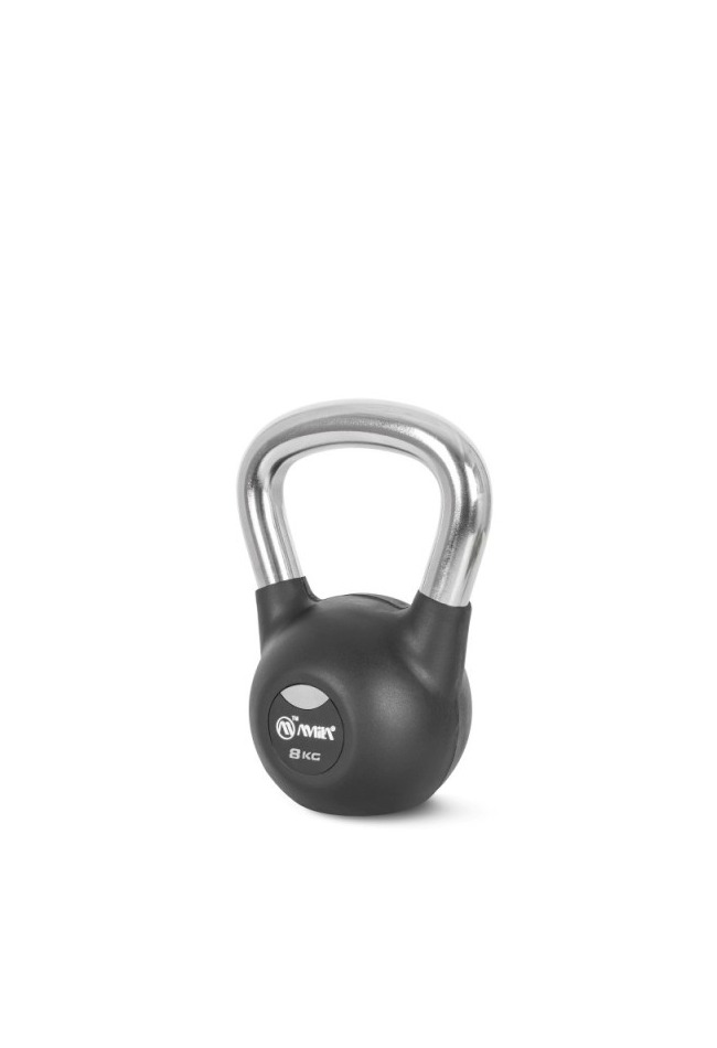 Kettlebell Rubber Cover Cr Handle 8 kg – Μαύρο