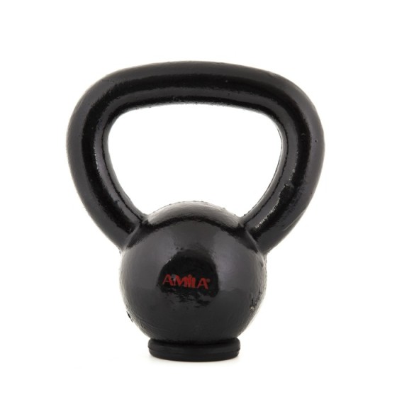 Kettlebell Cast Iron Rubber Base 4 kg - Μαύρο - Image 2