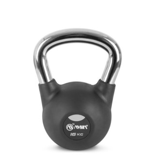 Kettlebell Rubber Cover Cr Handle 16 kg – Μαύρο - Image 2
