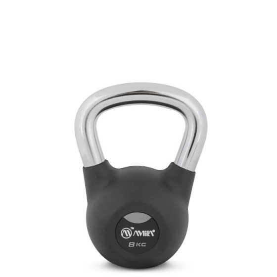 Kettlebell Rubber Cover Cr Handle 8 kg – Μαύρο - Image 2
