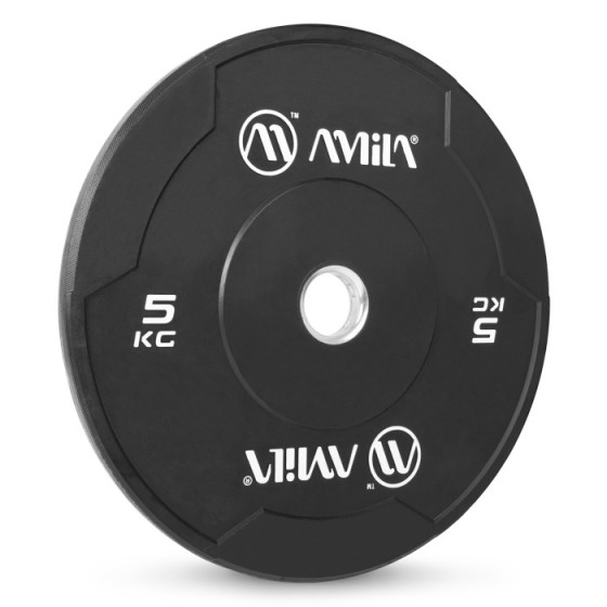 Δίσκος AMILA Black W Bumper Slim 50mm 5Kg - Image 2