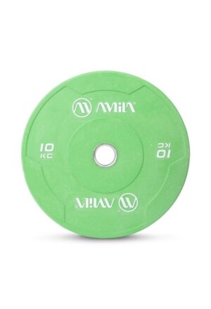 Δίσκος Color Bumper Plate Slim 50 mm 10 kg – Πράσινο
