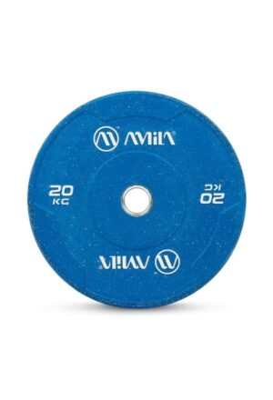 Δίσκος Color Bumper Plate Slim 50 mm 20 kg – Μπλε